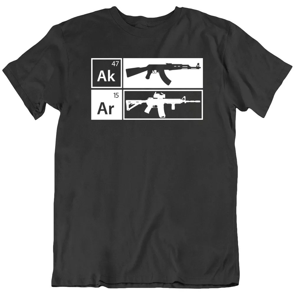 AK47 AR15 Periodic Table Assault Riffle Russian Gun Funny T Shirt New