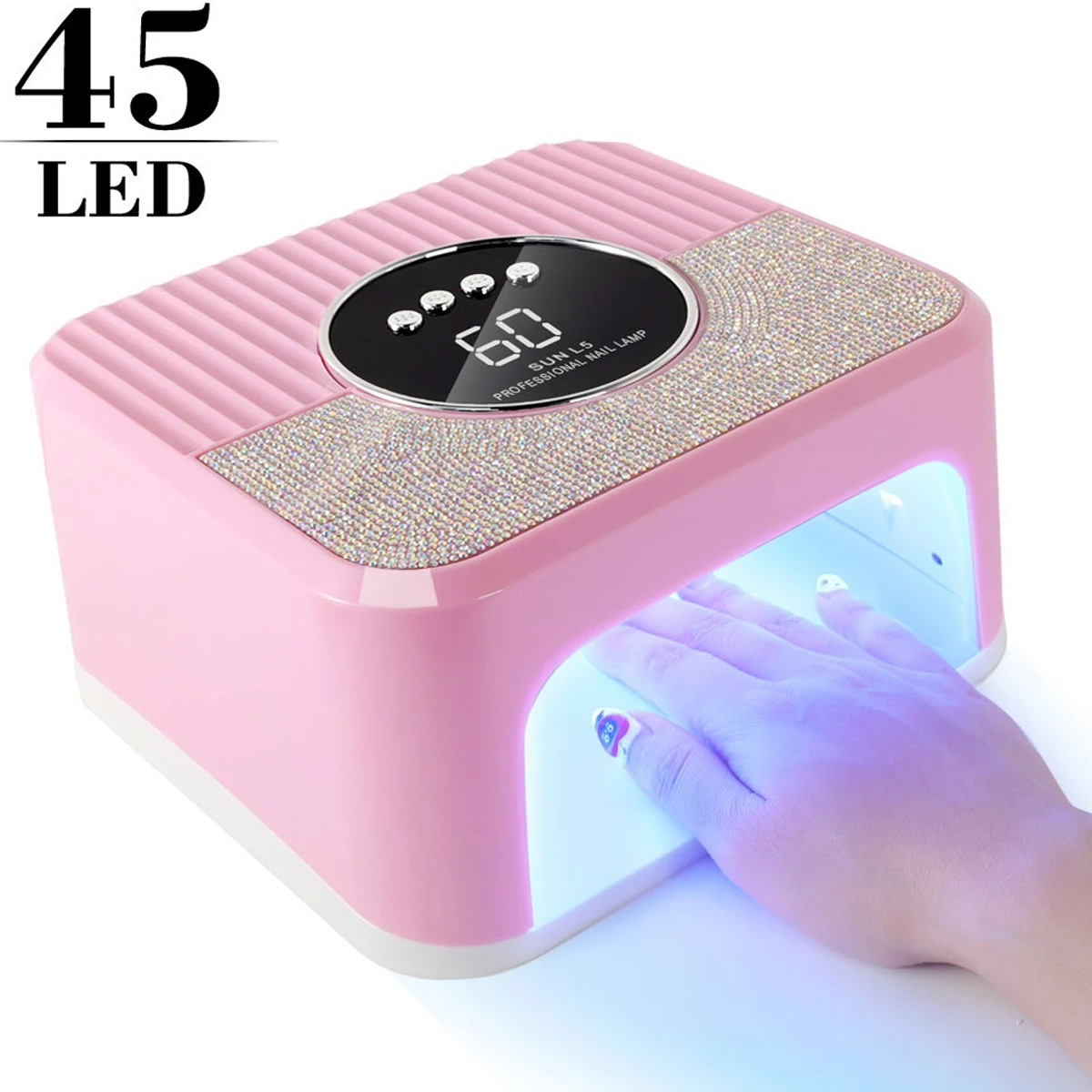 45LEDS Professional Nail Drying Lamp LED Nail Art Dryer, Portable Nail Art Lamp for Gel Polish Removal Equipment Tool