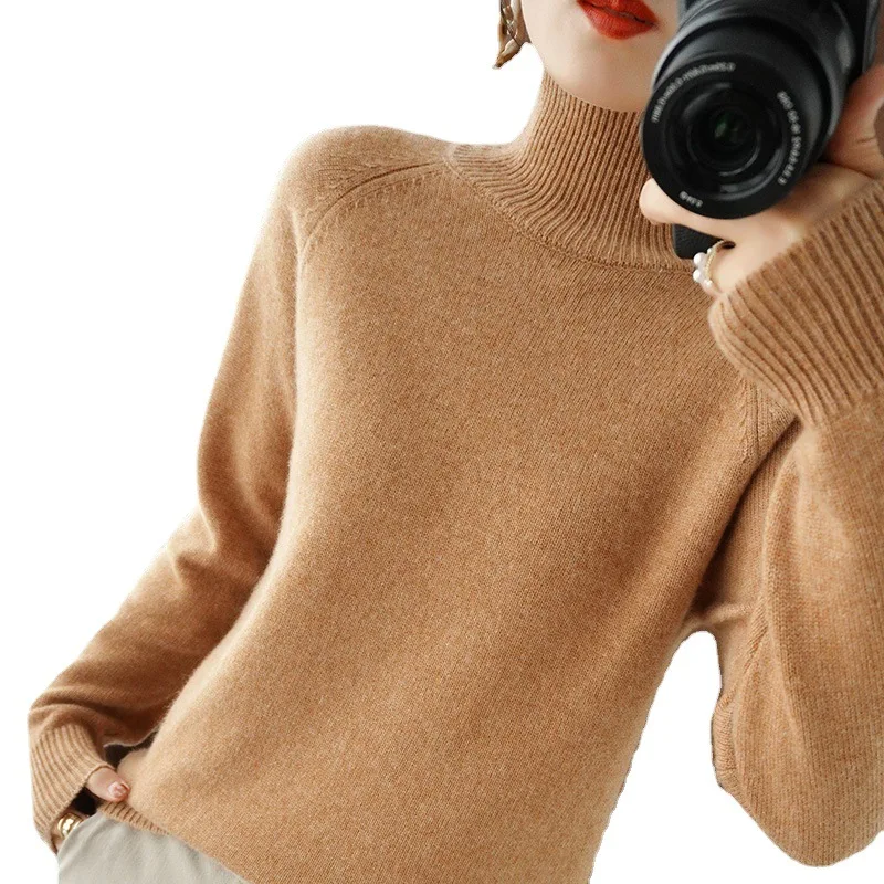 Casual Autumn Winter Women Sweaters Turtleneck Long Sleeve Thick Warm Pullovers Fashion Korean Knitwears Basic Jumpers 2024