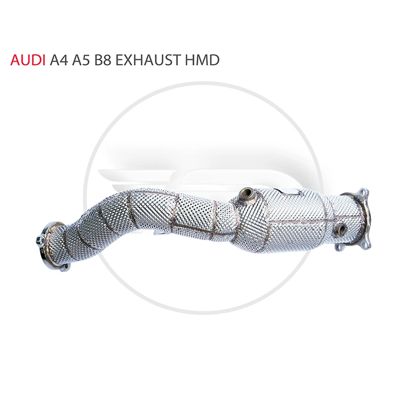 HMD Exhaust Manifold Downpipe for Audi A4 A5 B8 Car Accessories With Catalytic converter Header Catless Stainless Steel pipes