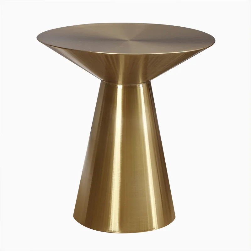 Stainless steel edge few living room small apartment metal stainless steel brushed copper color living room rounded corner few