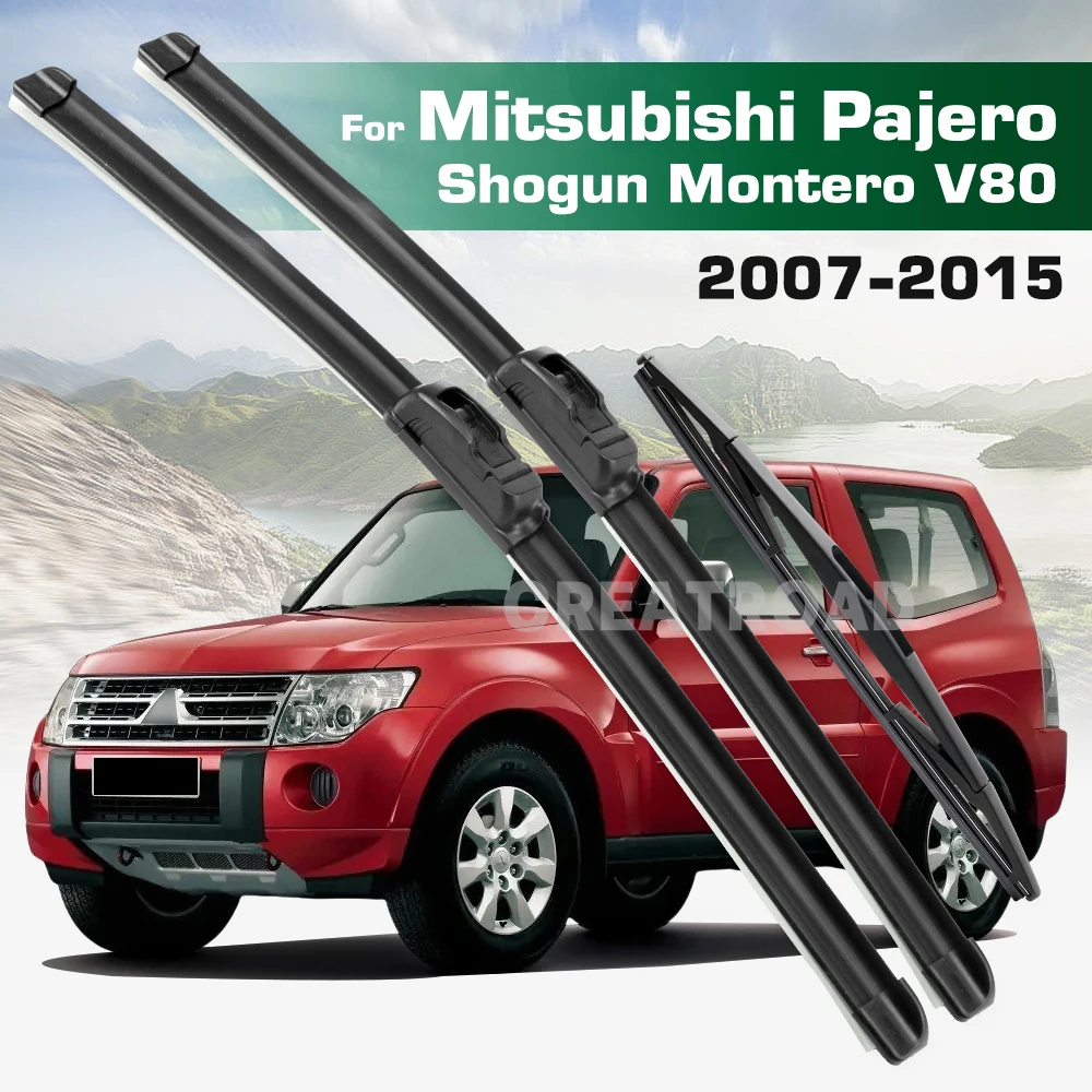 

GREATROAD Стеклоочиститель с левым и правым рулем, комплект передних и задних щеток стеклоочистителя для Mitsubishi Pajero Shogun Montero V80 2007-2015, лобовое стекло