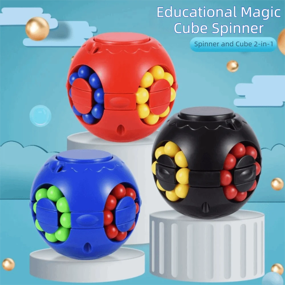 Cubo Giratório Mágico de Plástico Criativo, Spinner 3D de Dedo, Giroscópio de Dedo para Alívio do Estresse