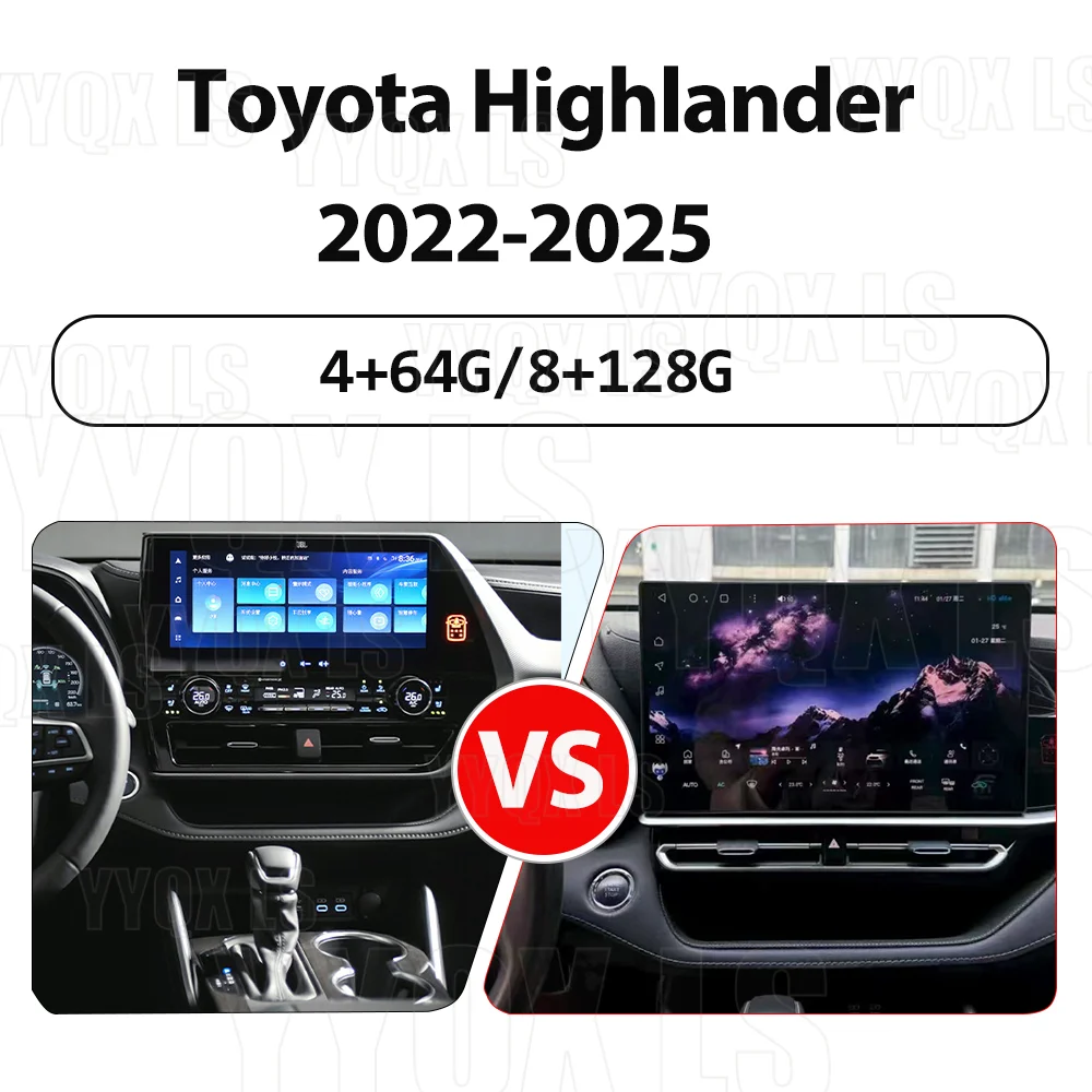 15.6inch Android Auto Radio For Toyota Highlander Crown Kulger Gxl 2022-2025 Stereo Car Multimedia Player GPS Navigation Carplay