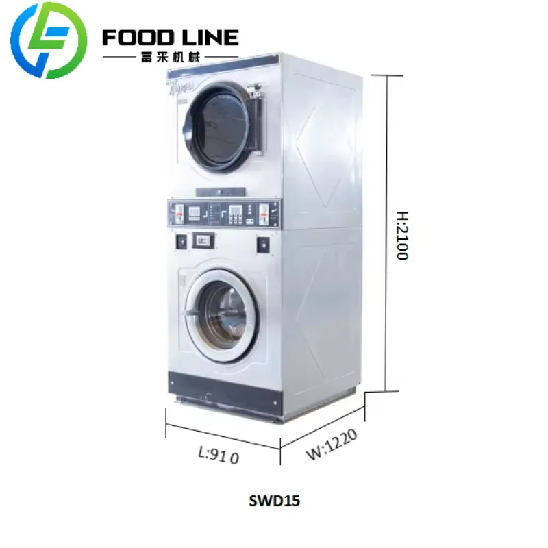 10KG 12KG 15KG 18KG 20KG Laundry Washig Machine Stacked Washer Dryer for Laundromat Machines