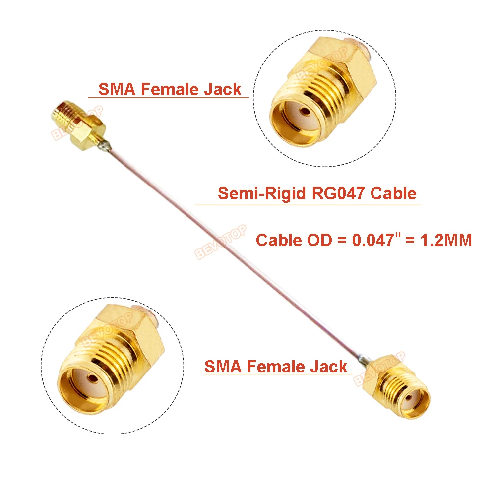 10PCS/LOT RG047 SMA Female to Female Jack Semi-Rigid 047 Cable Diameter 0.047