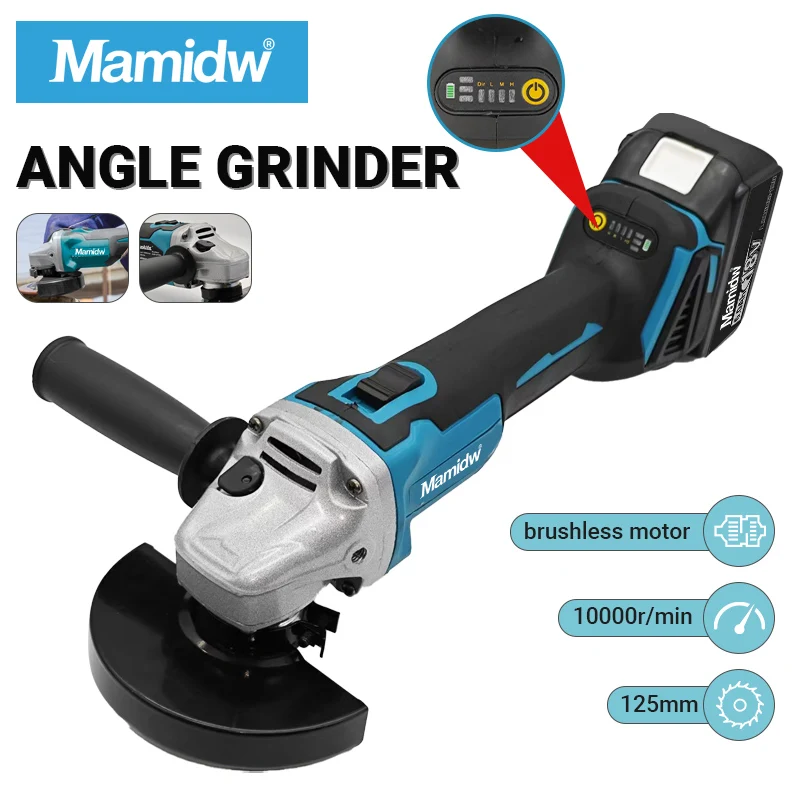 

Mamidw Grinder Tool Wireless Power Tools Electric Grinder Angle Grinder Brushless Sander Angle For Makita 18V Battery PIN