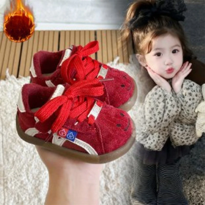 

2025 Winter New Children's Shoes Children's Soft Padded Training Shoes Warm Boys and Girls' Casual Shoes Sports Shoes