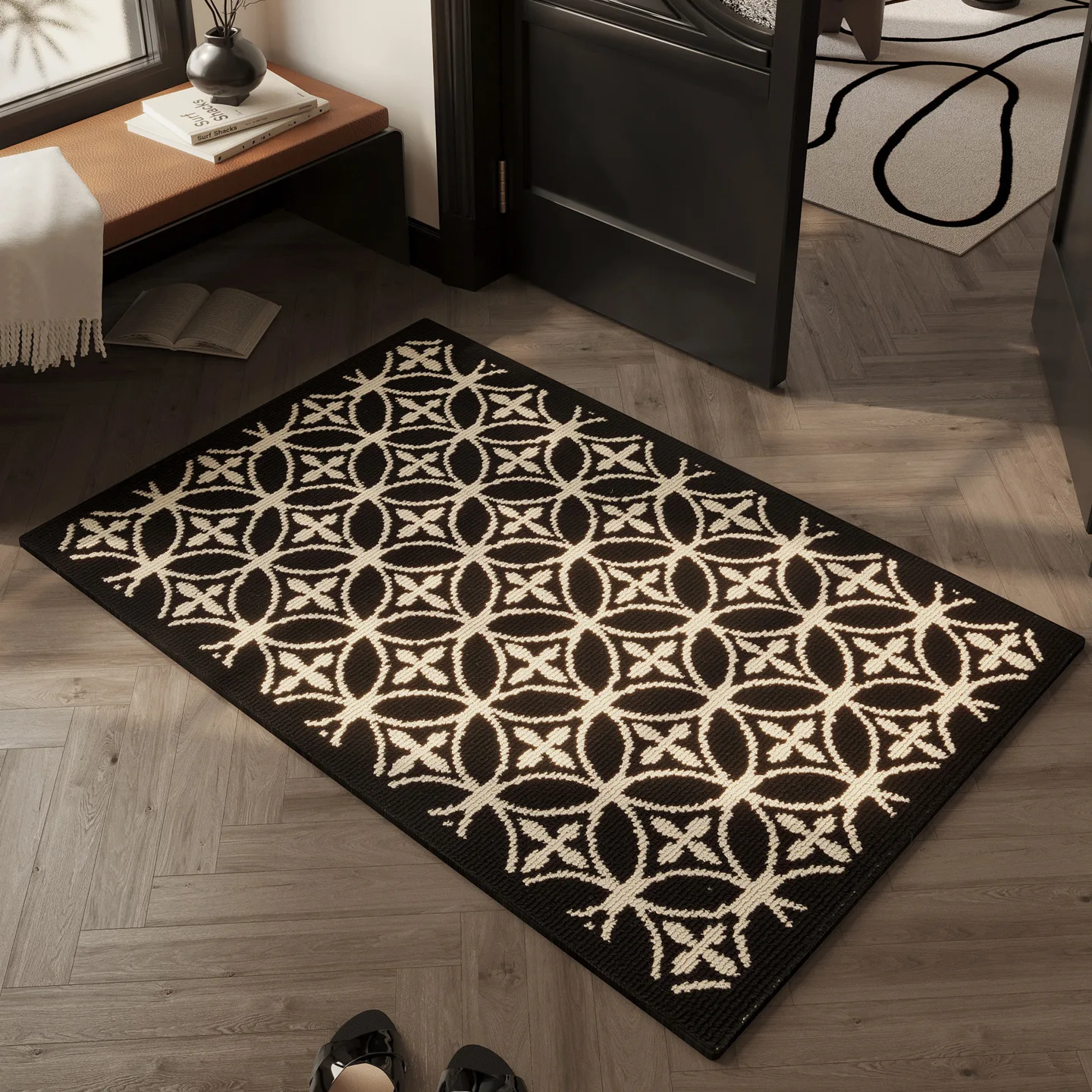 Light luxury entry door entrance  easy to take care of entry door foot mats dirt-resistant and non-slip polypropylene floor mats