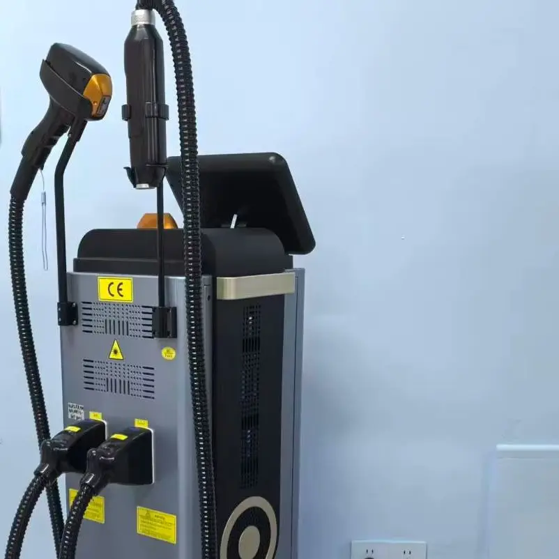 Diode  Hair Removal 4 Wavelengths  Pico Tattoo Removal Machine  755nm  FAC Collimation Ice Cooling System Foldable Touch