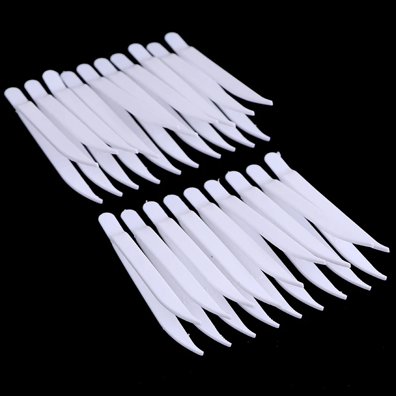 20Pcs Disposable Tweezers Plastic Medical Small Beads Forceps for Crafts DIY Jewelry Making Color Random Wholesale