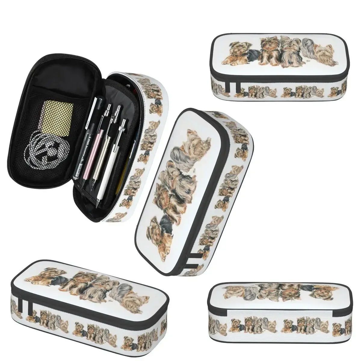 Yorkshire Terrier Puppies Pencil Case for Boy Girl Gifts Pen Box Pencil Bag Stationery Supplies Pen Holder Bag