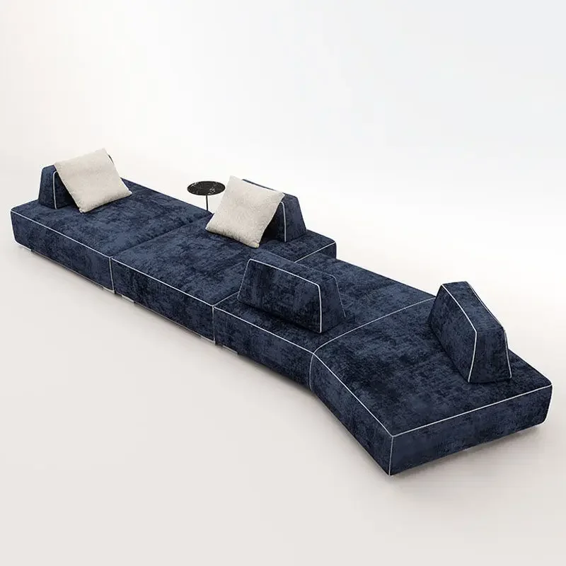 

Fabric double-sided sofa Internet celebrity living room free module combination light luxury horizontal hall