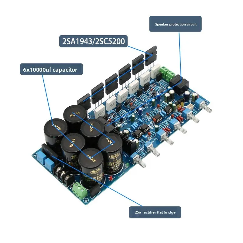 High Power HIFI Imported Toshiba 2SA1943/2SC5200 Pair Transistor Audiophile Professional Grade 2.1 Amplifier Board view 4