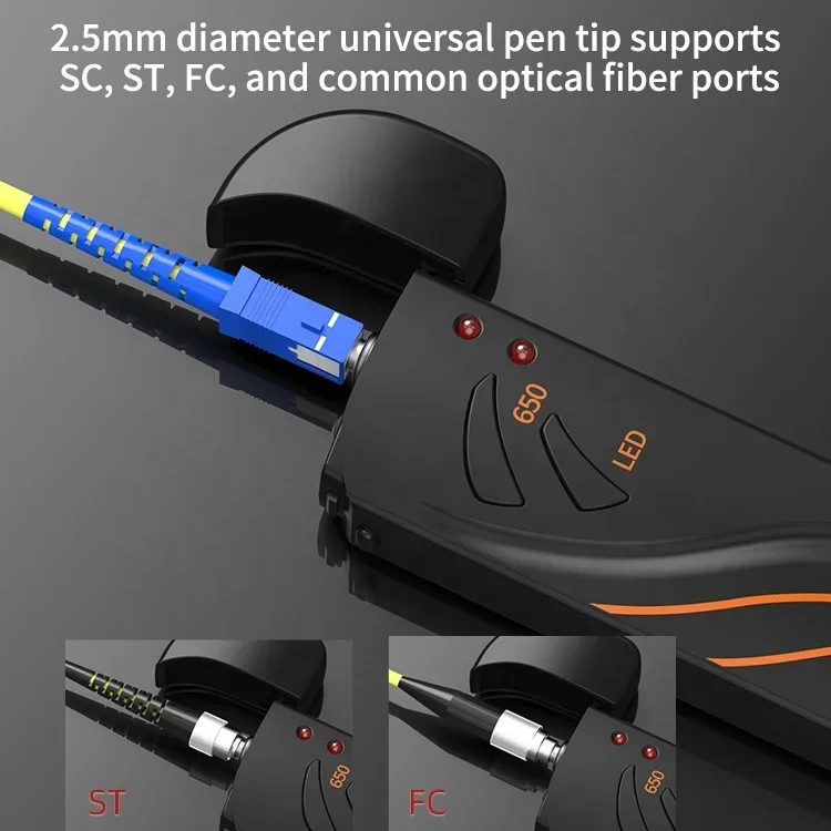 VFL15mW Mini Powerful Red Fiber Laser Pen Fiber Tester Rechargeable High Performance Lithium Energy Pen Type Visual Locator LED