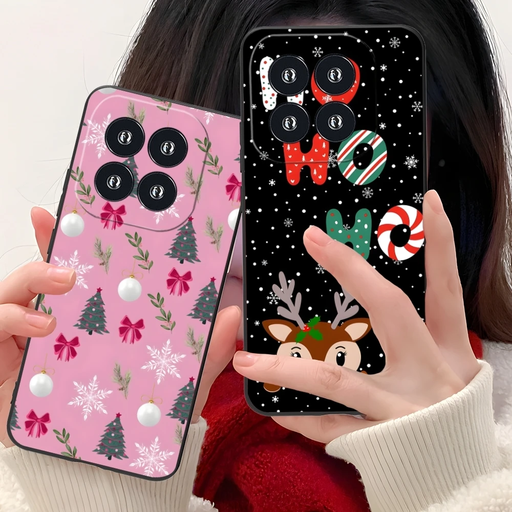 Christmas Present Saint Mobile Phone Case for Xiaomi 14 13 12 11 10 9 T Ultra Lite Pro S SE X 5G Black Soft Phone Cover Shell