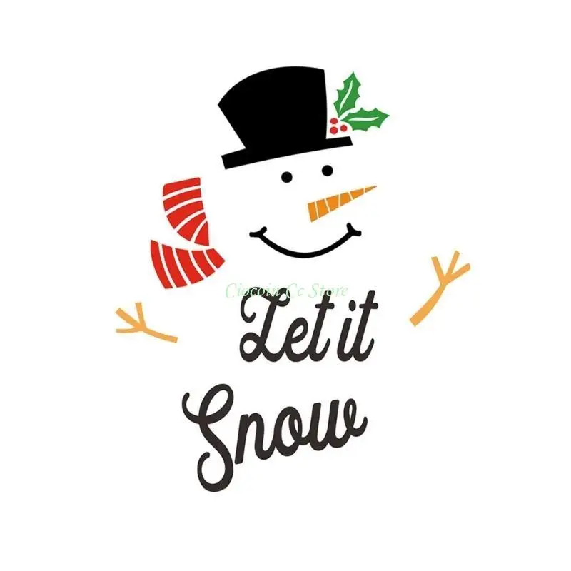 X90F Christmas Cartoon Snowman Gift Xmas Decorative Ornament for Home Office Microwave Whiteboard Decor Accessory