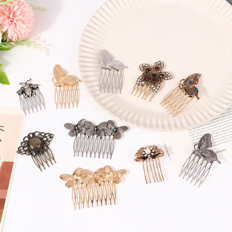 Elegant Korean Simple Design Hairpin Claw Hair Flowers Hair Combs Hair Styling For Women Comb Pin Female Hairclips