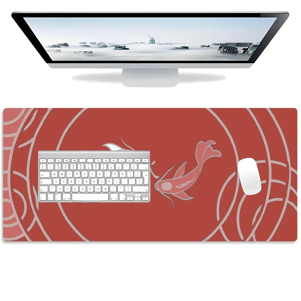 

Fish Keyboard and mouse mat Computer desk Yin-Yang mat Mousemat 90x40 Desk mat pad Desk mat Carpet for mouse Mouse Pad