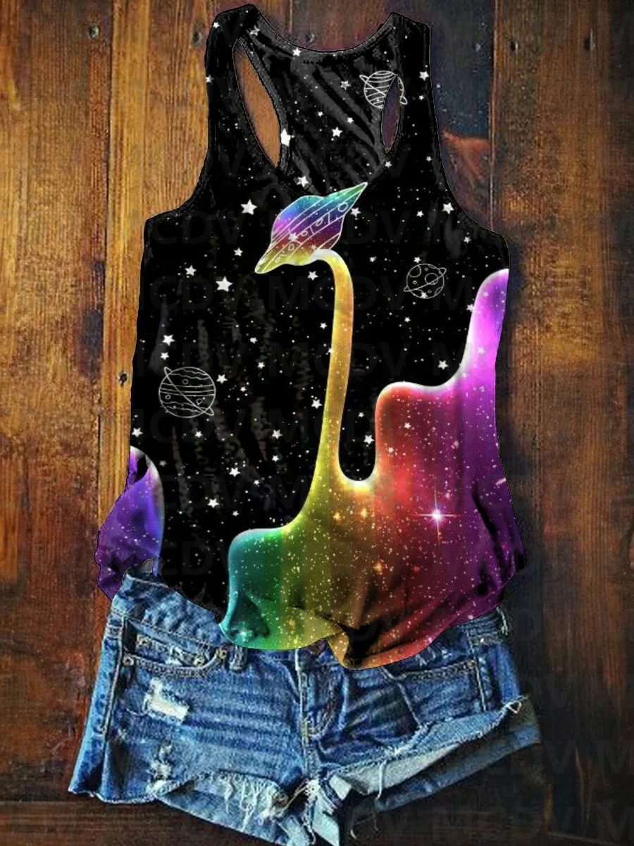 Women's Colorful Rainbow Ring Illustration Print Tank Top Sexy Tank Top