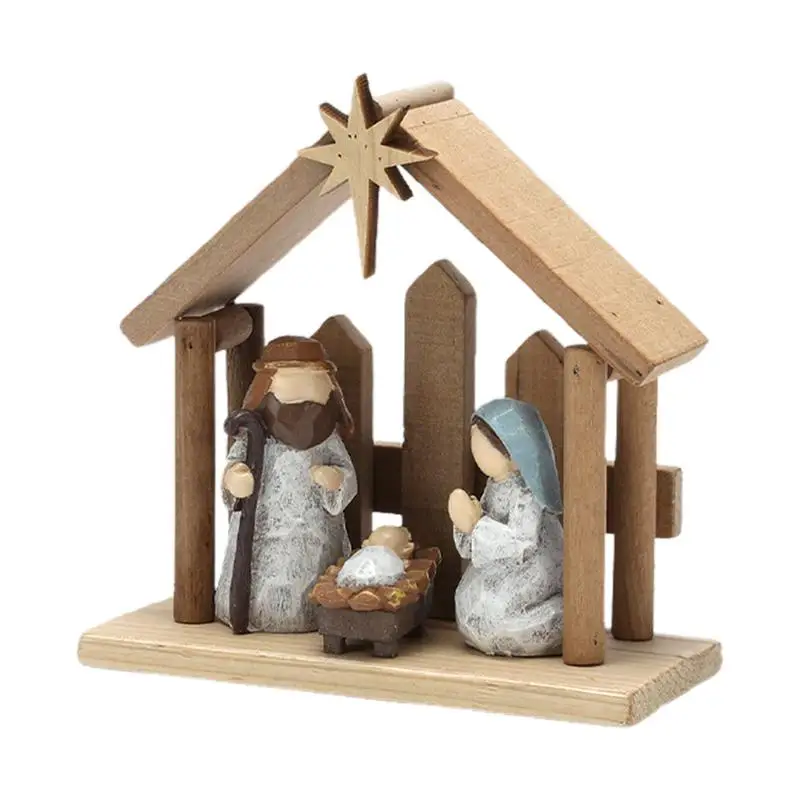 

Christmas Nativity Scene Figurines Nativity Scene Manger Ornament Christmas Nativity Religious Nativity Tabletop Holiday Figures