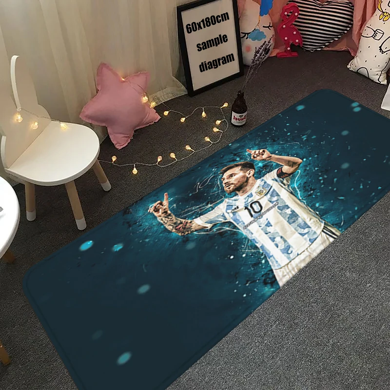 Living Room Carpet B-Messi Rug Foot Carpets Entrance Doormat Soccer Rug Floor Mats Anti Slip Kids Bath Mat Kitchen Hallway Decor