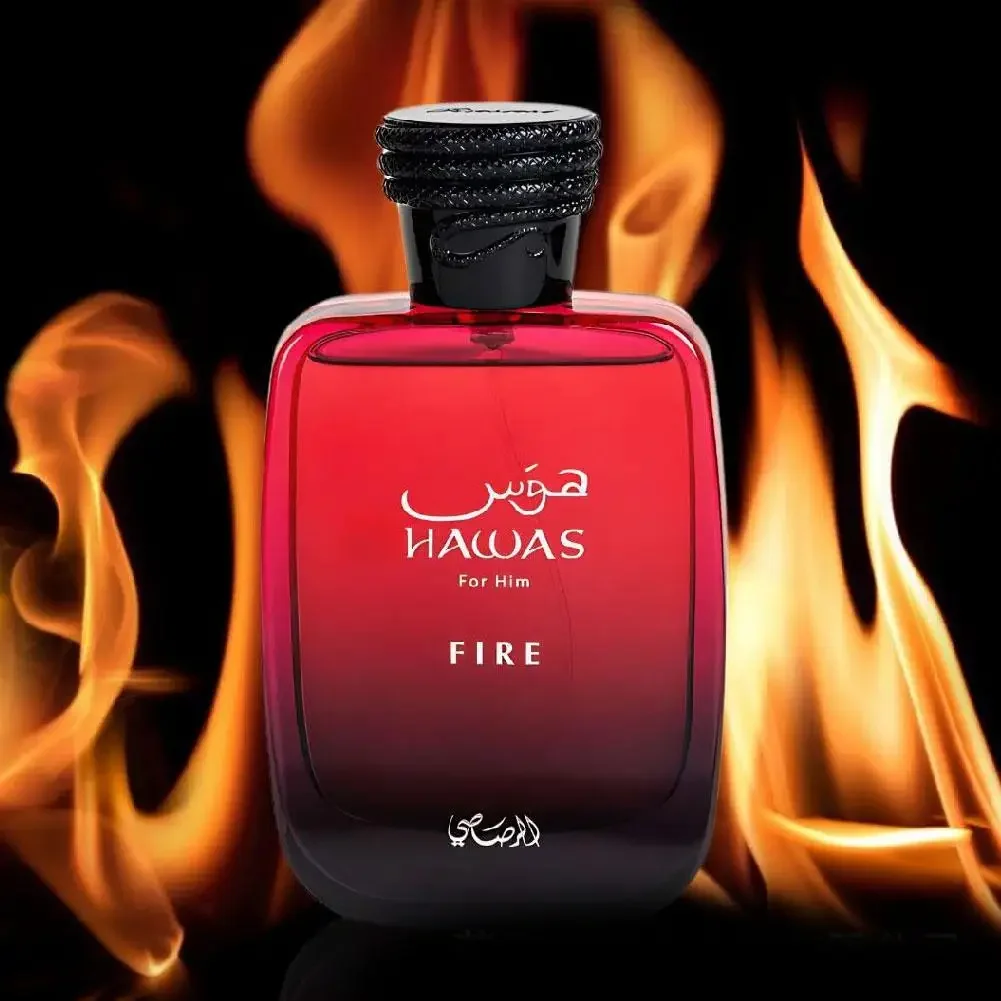 

100ml Hawas Fire Men's EDP Spray - Long-lasting Premium Arabian Elegance, Fresh Luxurious Scent, Signature Masculine Fragrance