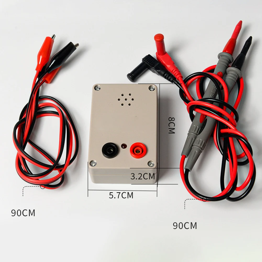 

Wire Continuity Tester With Buzzer Sound Light Alarm 9V Battery Operated For PCB Cable Switch Testing Electronic Maintenance