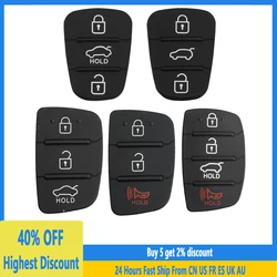 Replacement Car 3 Button Remote Key Fob Case Rubber Pad For Hyundai I10 I20 I30 IX35 for Kia K2 K5 Rio Sportage Flip Key Parts