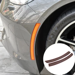 2pcs Car Wheel Eyebrow Reflective Sticker Reflector Strip Safety Warning Light Cover Trim For Chevrolet Corvette C7 2014-2019