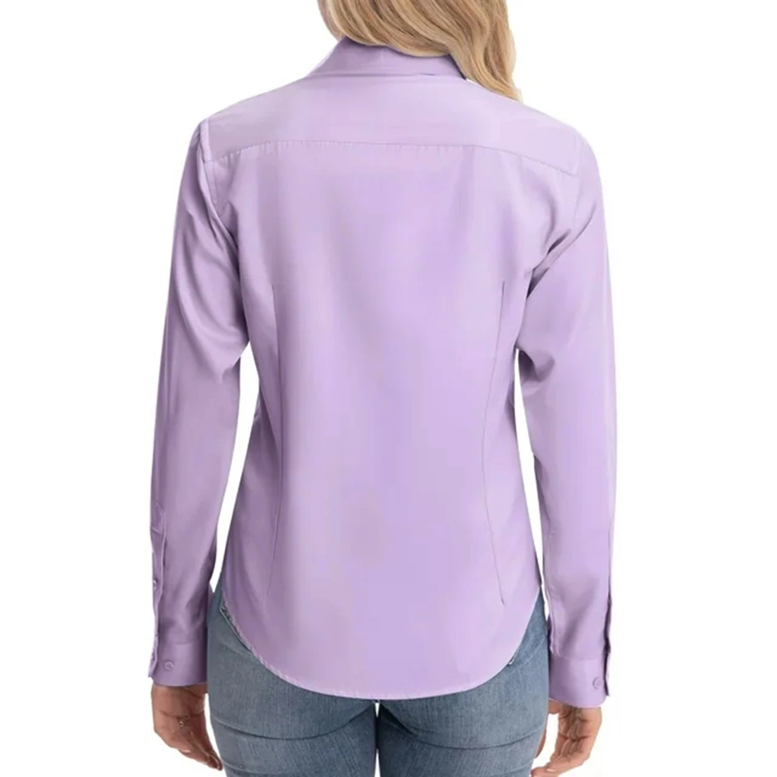 New Hot Basic Long Sleeve Button Down Shirts Casual Business Easy-Matching Office Shirts Suitable for Office Meeting Working