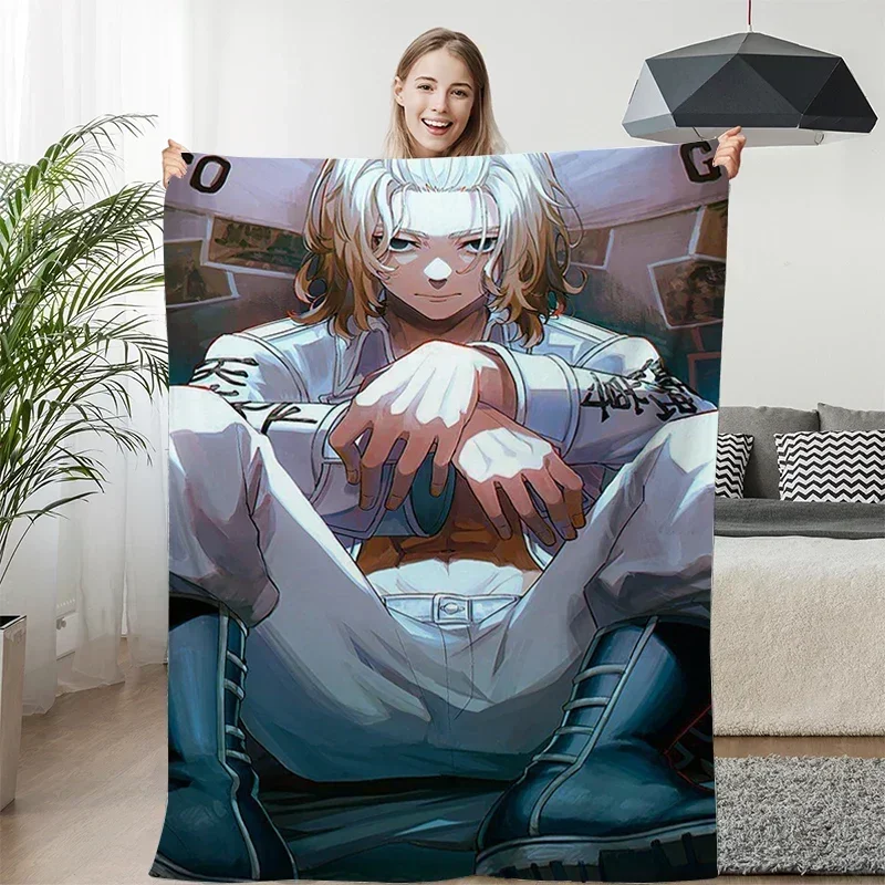 Customization Sofa Blankets For Winter Tokyo A-Revengers Camping King Size Warm Bed Fleece Anime Fluffy Soft Blanket Microfiber