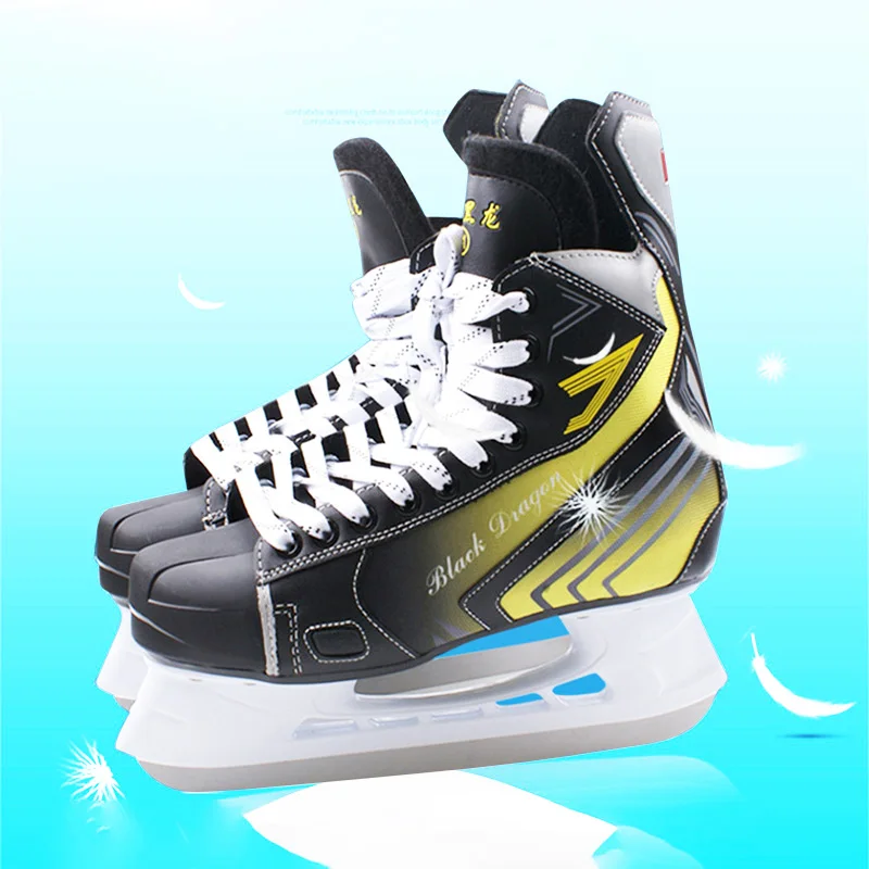 Original Black Dragon Real Ice Skates Hockey Shoes Adult Child Ice Skates Professional Ball Knife Ice Hockey Knife Shoes