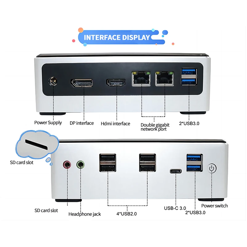 Mini-Office-Mini-Mainframe Kern der zehn Generationen i3 i5 8g 256g 16g 512g 32g 1t Quad-Core-Home-Office-Mini computer