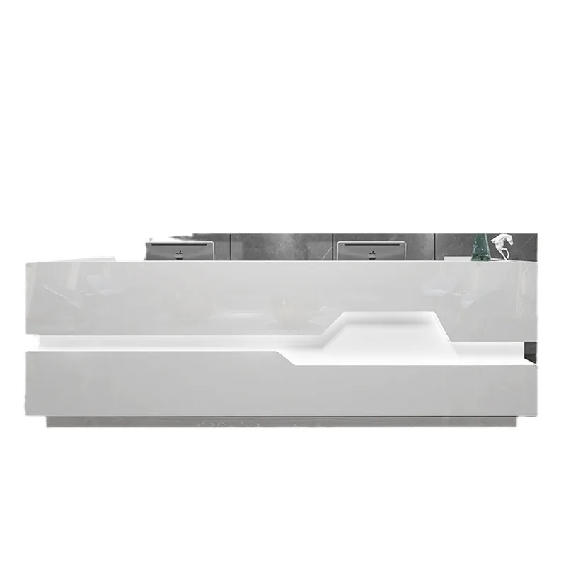 

Стойка ресепшн Shinestone: минималистичный дизайн, коммерческое использование, экологичные материалы, современный стиль, светодиодная подсветка