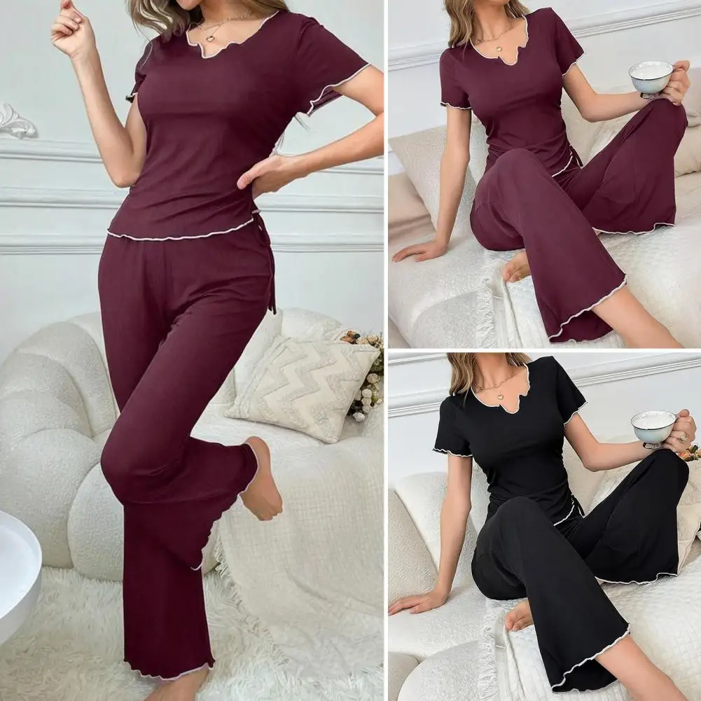 2026 Spring and Summer New Short-sleeved Trousers Casual Women's Pajamas Loungewear Set