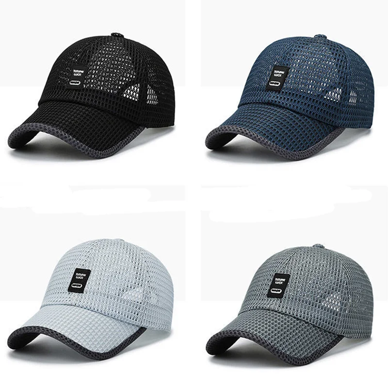 Mesh Baseball Cap Outdoor Sports Breathable Fishing Adjustable Cycling Sun Hats Summer Casual Sunshade Running Hiking Caps