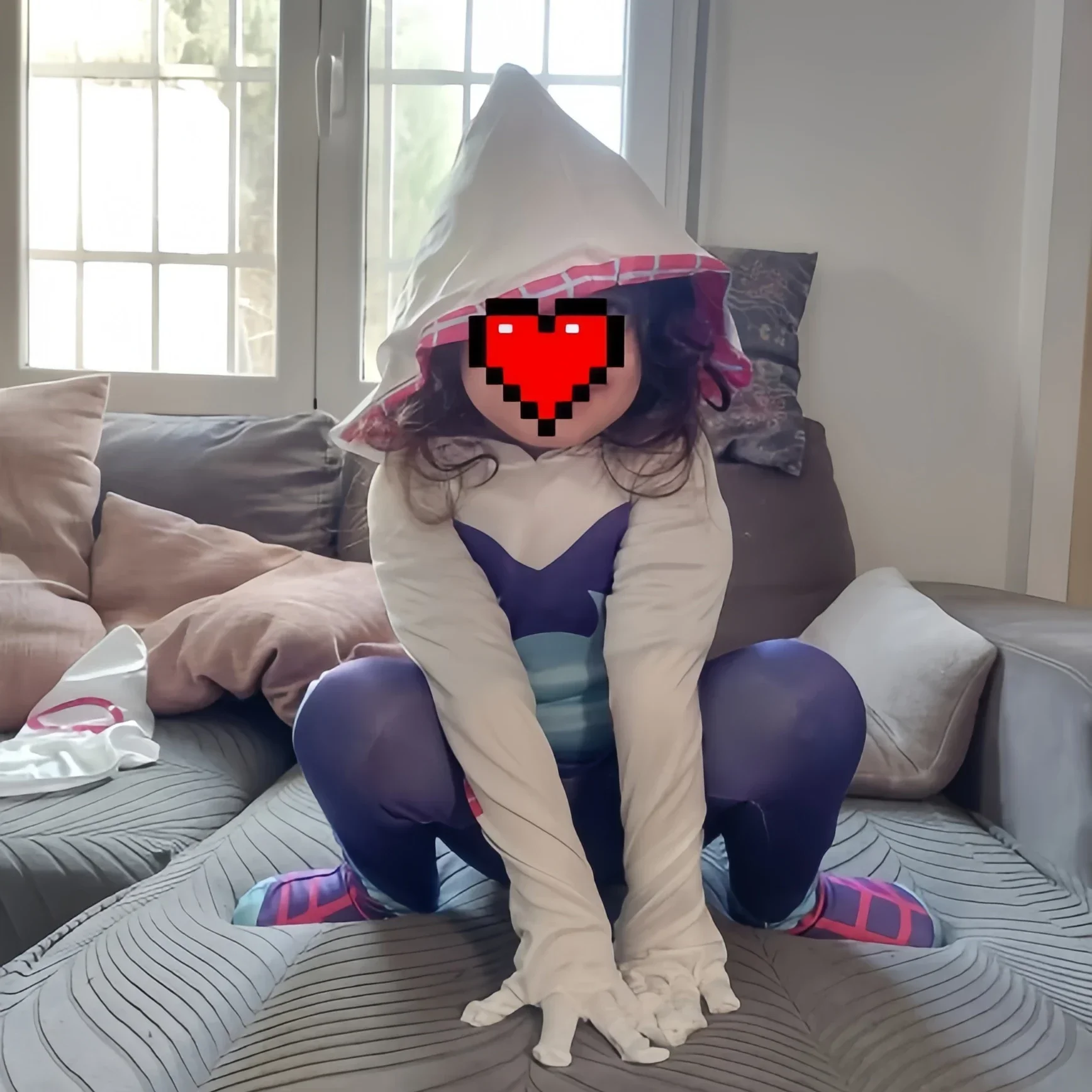 متوفر في المخزون جوين ستايسي سبايدر زي ارتداءها بذلة الكبار هالوين تأثيري زي حفلة الخيال فستان قناع هوديس البدلة #5