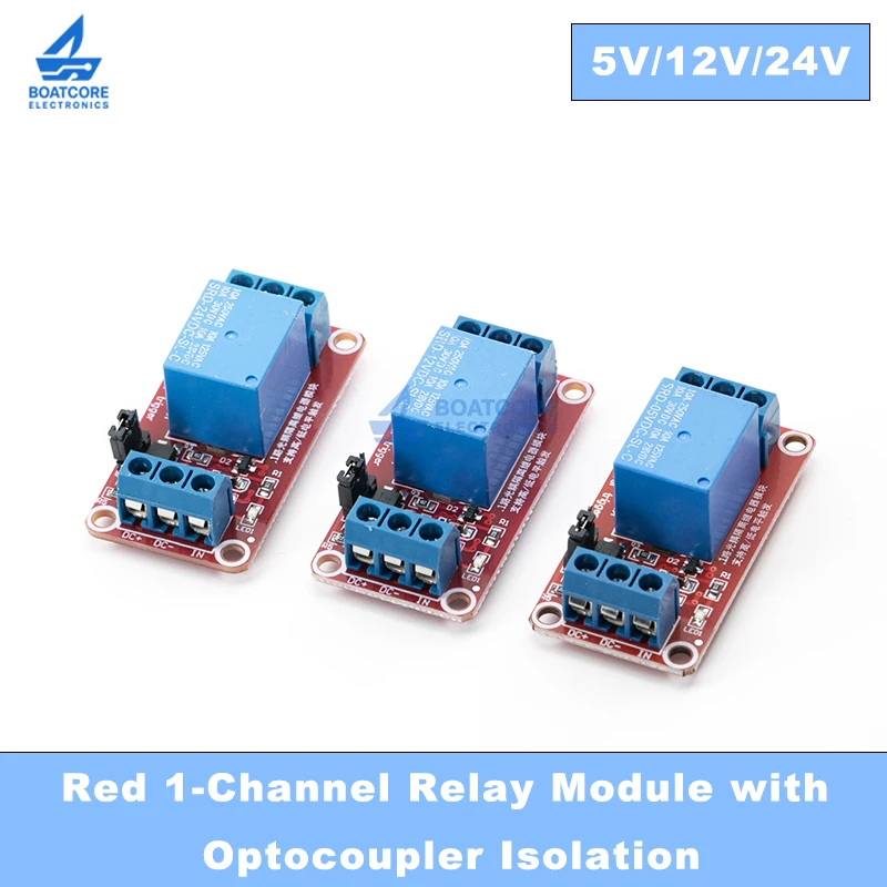 1/3/5PCS Red Board 1 Channel Relay Module High Low Level Trigger Optocoupler Isolation 5V 9V 12V 24V for Arduino MCU