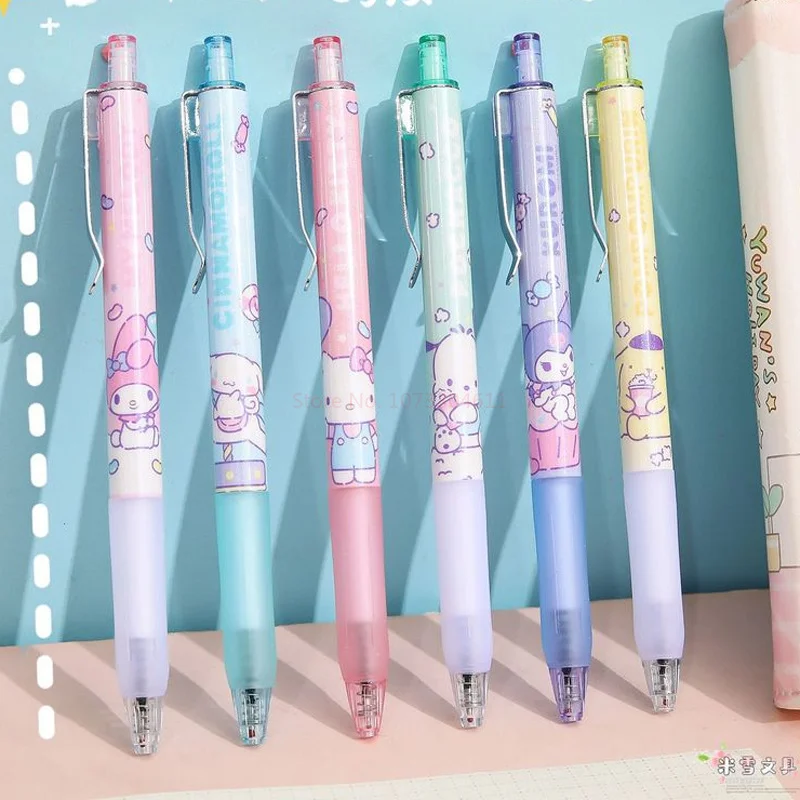 Imagem -02 - Sanrio Série Aleatória Caneta Caixa para Estudantes Alta Aparência Nível Desenhos Animados Criativo Bonito Alunos Imprensa Gel Caneta Papelaria Genuíno por Atacado