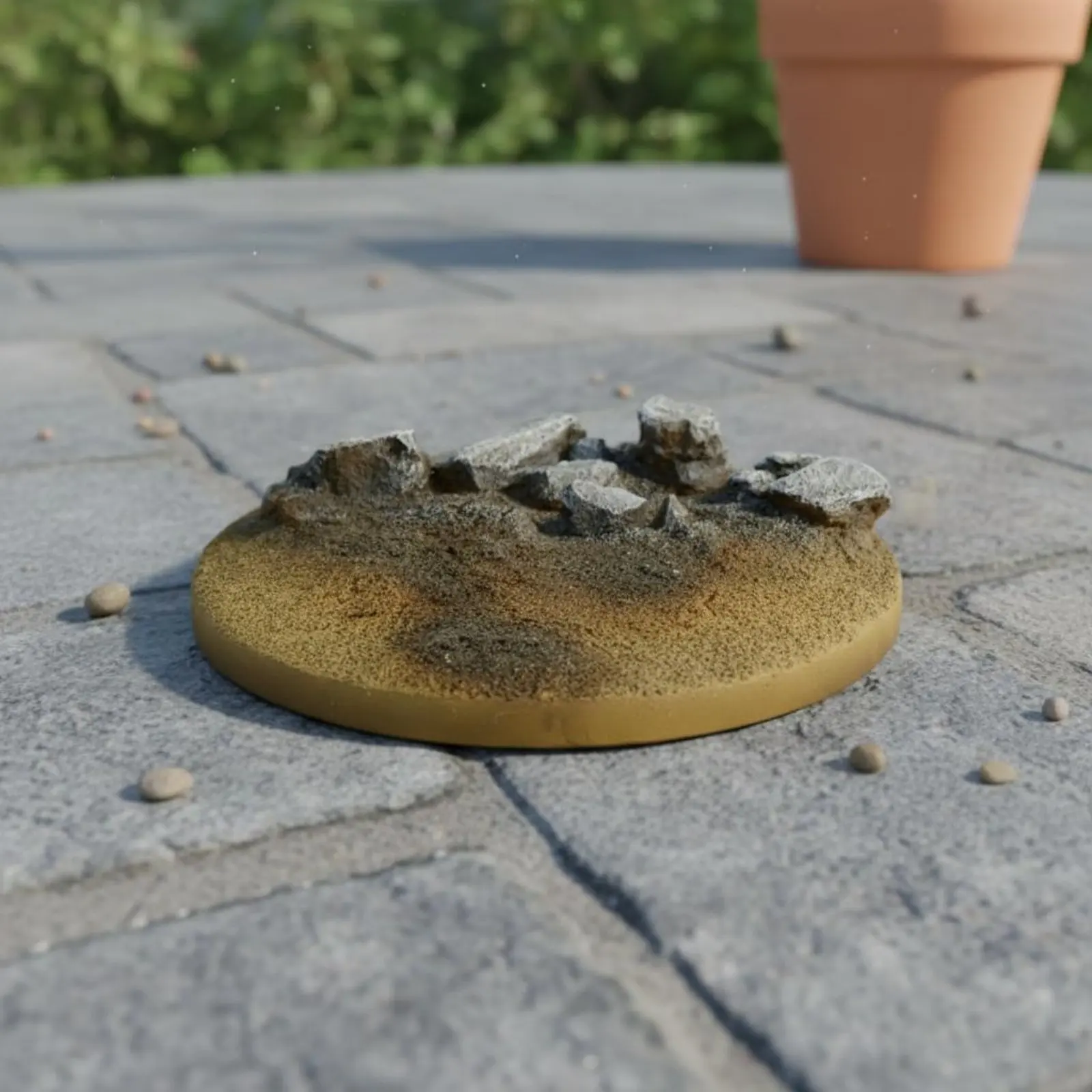 

Rock Terrain Base Realistic Texture Round Scenery Base Mini Landscape Rock Natural Look Model Display Detailed Surface
