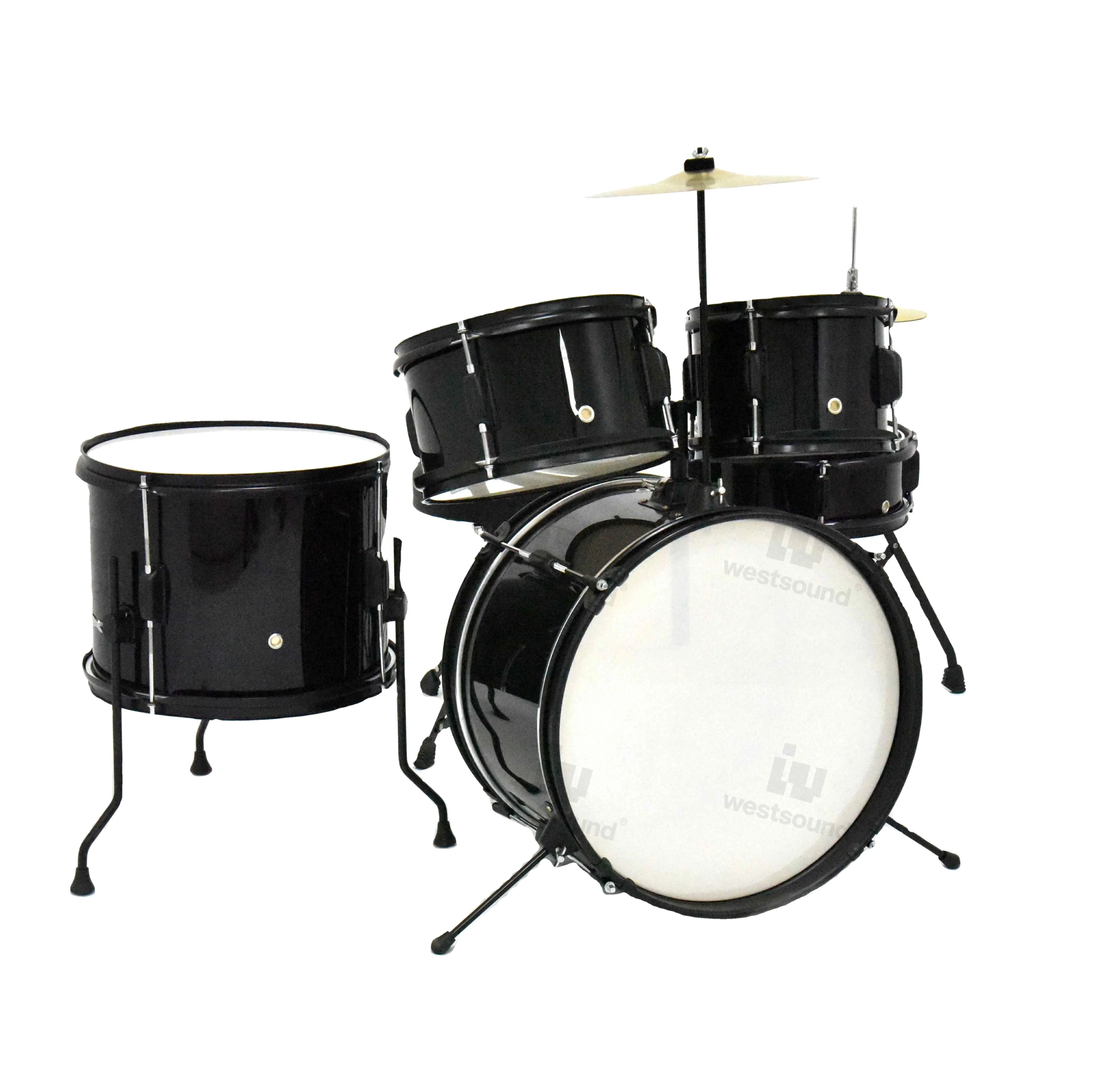 12-Inch 3-Piece Junior Full Drum Set with Throne for Kids and Beginners