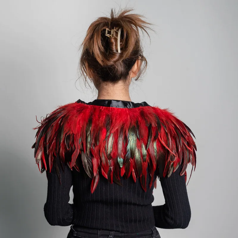 แฟชั่นผู้ใหญ่ผู้หญิงผู้ชาย Feather Capes Shawl สําหรับเกมปาร์ตี้ฮาโลวีนเครื่องแต่งกาย COSPLAY Props