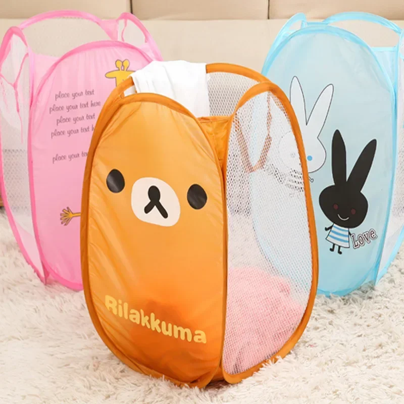 Cesta De Armazenamento De Roupas Sujas Dobrável, Caixa De Armazenamento De Brinquedos, Malha Aberta, Saco De Classificação, Organização De Diversos, Brinquedo infantil