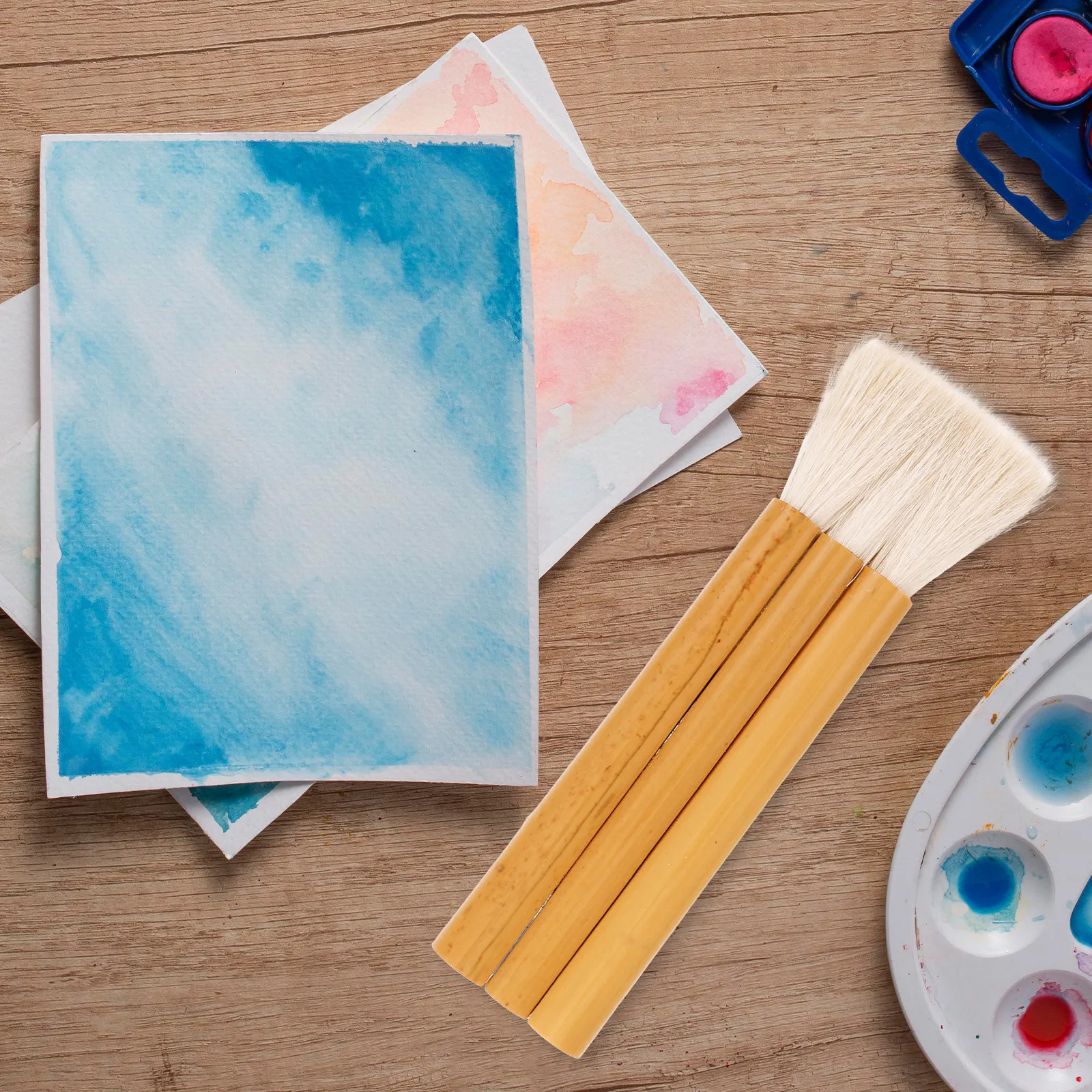 Daily Use Watercolor Brush Painting Tool Detail Japanese Large Convenient Paddle