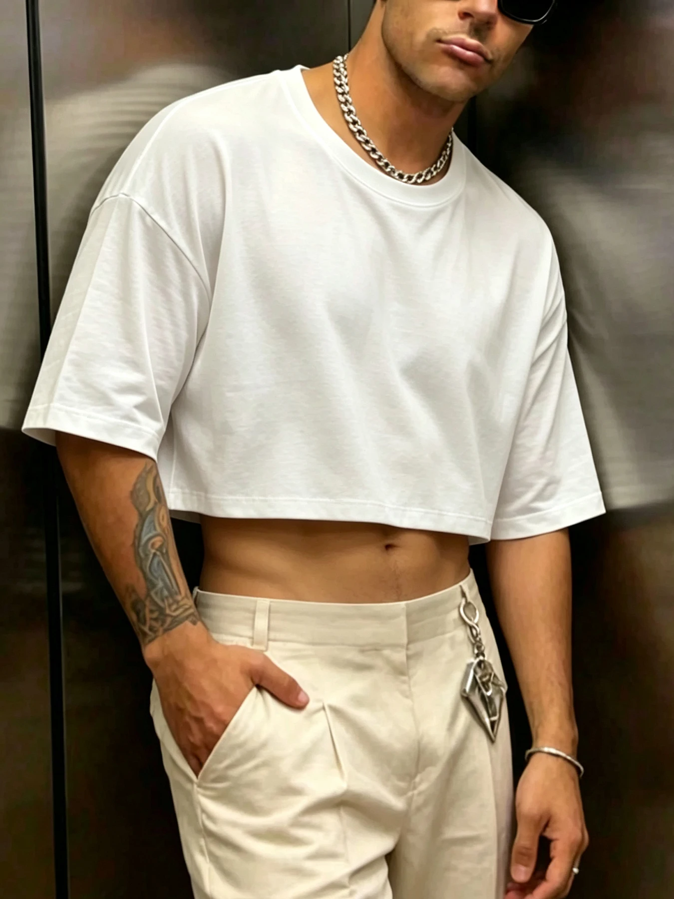 S-3XL Basic Short Sleeve Mens Solid Comfortable Crop Tops Casual Loose T-Shirt Street Sport Top Summer Cotton All-Match Clothes