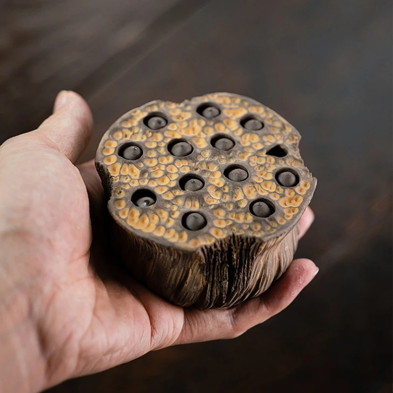 Purple Clay Tea Pet Lotus Pod Ornaments Ceramic Old Lotus Seed Sculpture Crafts Tea Table Art Tea Ceremony Decor Accessories