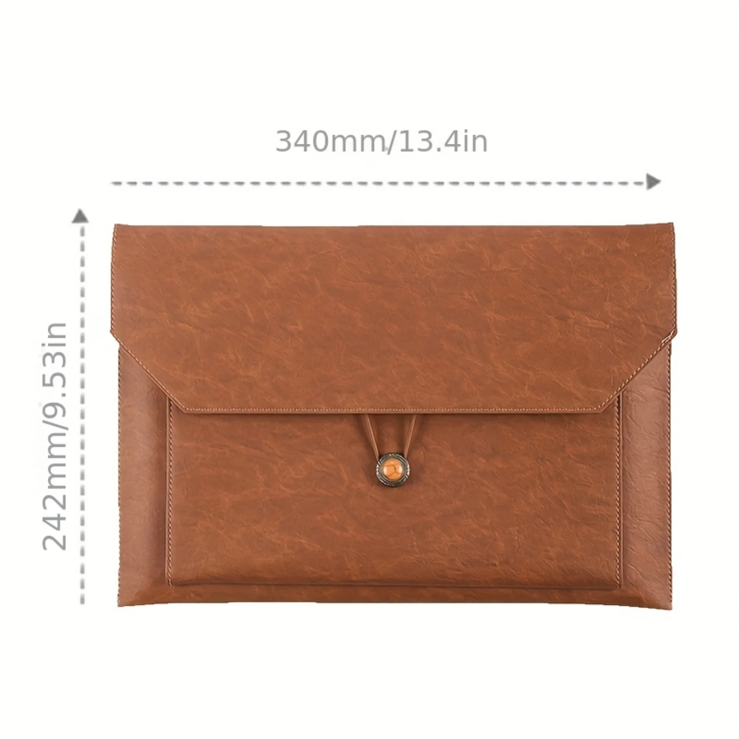 Large Capacity PU Leather A4 File Bag for 13.4in Laptop with Three-layer Design