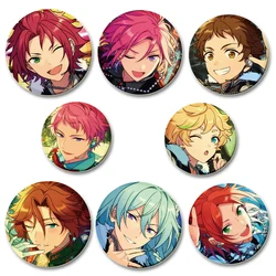 Ensemble Stars Round Cartoon Brooch for Backpack Cothes Accessories Anime Collection Badge Hat Decoration HD Print Handmade Pin