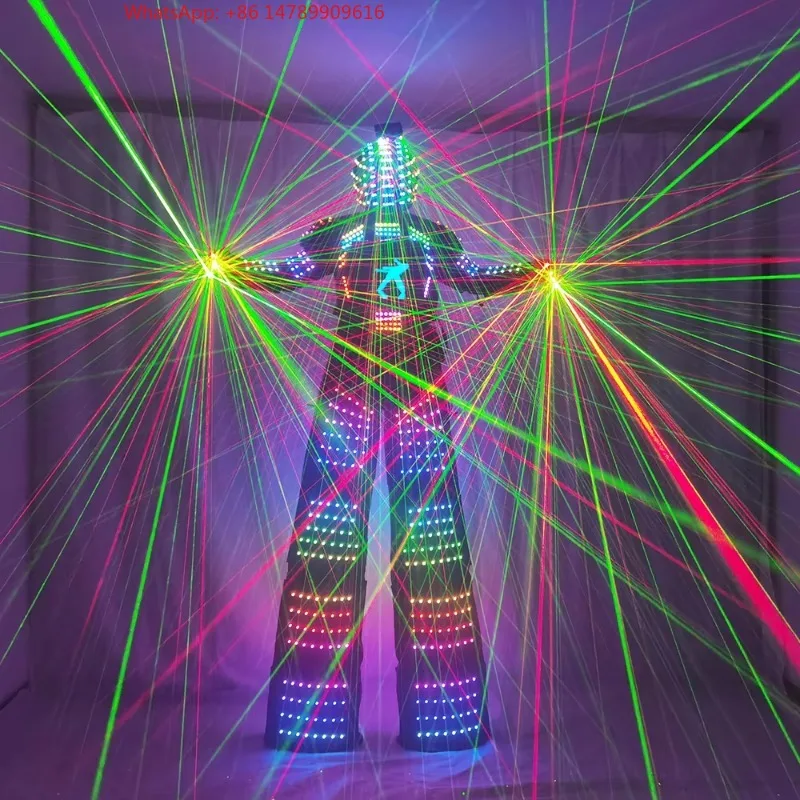 

Adult LED Stilts Walker Kryoman LED Light Robot Costume Ballroom Performance Wear for Events and Clothing Shows